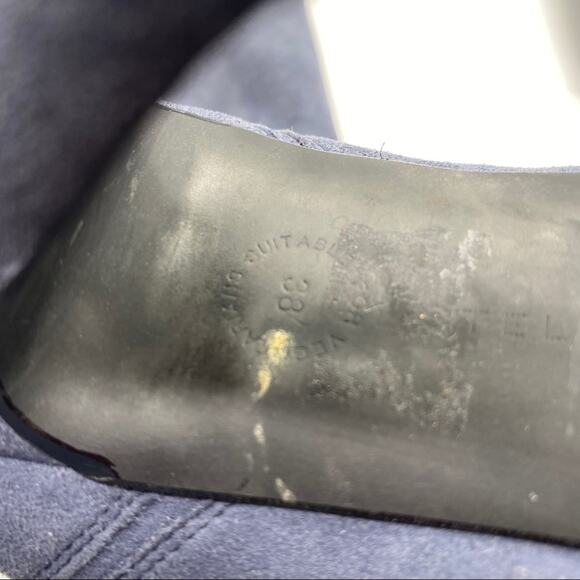 Stella McCartney Boots Blue Vegan Suede Leather Heeled Slouchy Mid Calf Size 7.5 - Picture 10 of 10